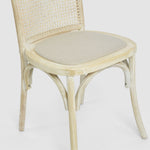 Alwyn Rattan Elm Wood Dining Chair Grey Dust