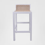 Amalfi Elm Wood and Rattan Bar stool White
