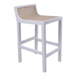 Amalfi Elm Wood and Rattan Bar stool White