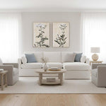 Clovelly 3 Seater Right Chaise Sofa Ivory