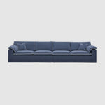 Norfolk 4 Seater Sofa Navy w/White Piping