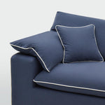 Norfolk 5 Seater Modular Sofa Navy w/White piping