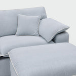 Norfolk 5 Seater Modular with Chaise (Reversible) Beach w/White piping