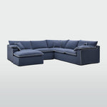 Norfolk 5 Seater Modular with Chaise (Reversible) Navy w/White piping
