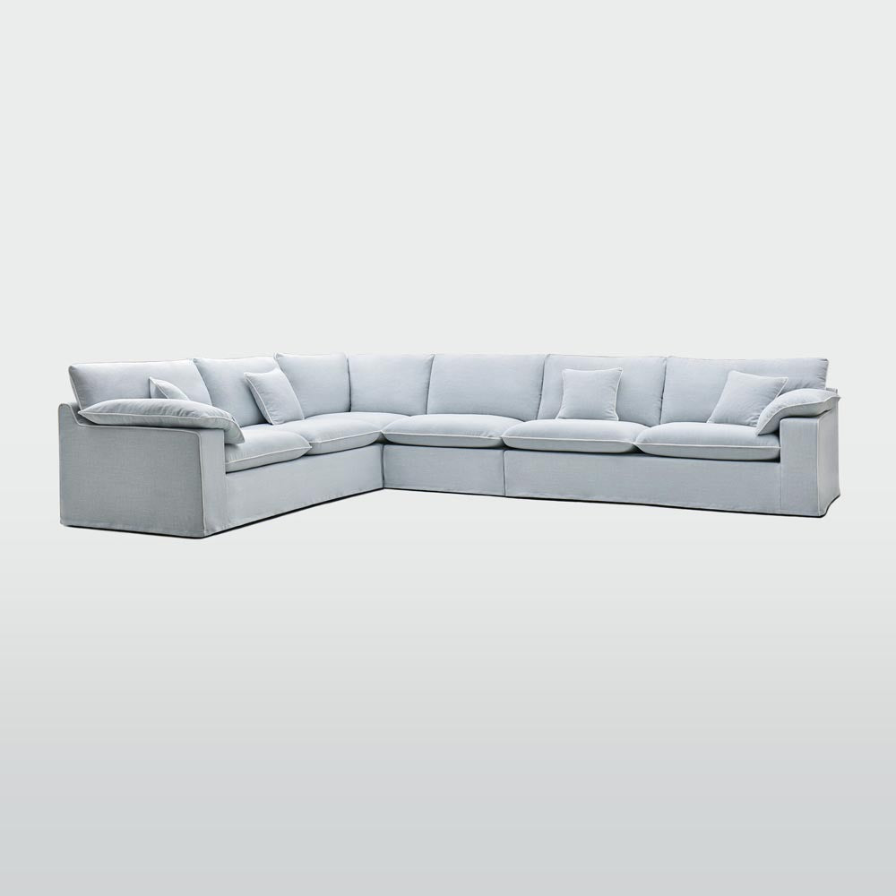 Norfolk 6 Seater Modular Beach w/White piping