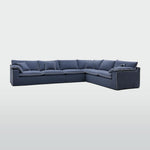 Norfolk 6 Seater Modular Navy w/White piping