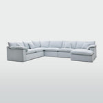 Norfolk 6 Seater Modular with Chaise (Reversible) Beach w/White piping