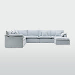 Norfolk 6 Seater Modular with Chaise (Reversible) Beach w/White piping