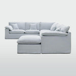 Norfolk 6 Seater Modular with Chaise (Reversible) Beach w/White piping