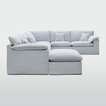 Norfolk 6 Seater Modular with Chaise (Reversible) Beach w/White piping