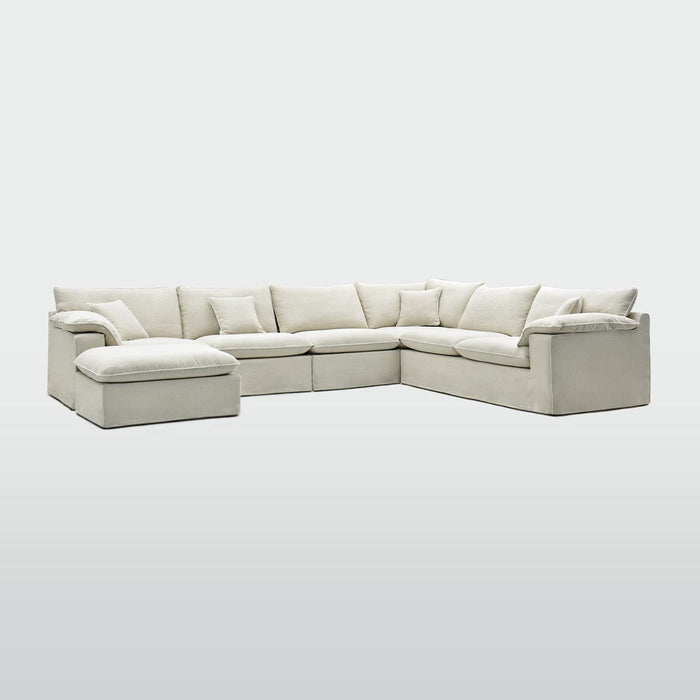 Norfolk 6 Seater Modular with Chaise (Reversible) Beige