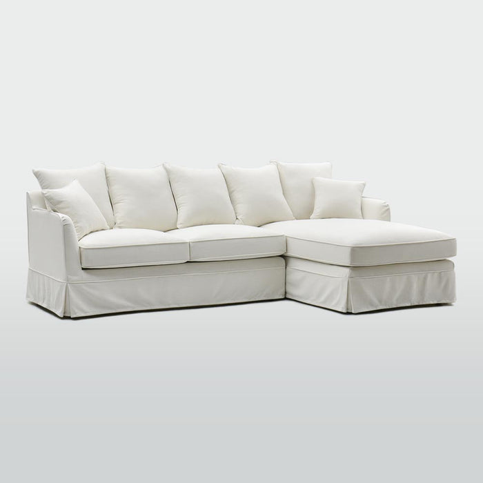 Noosa 3 Seater Right Chaise Sofa Ivory