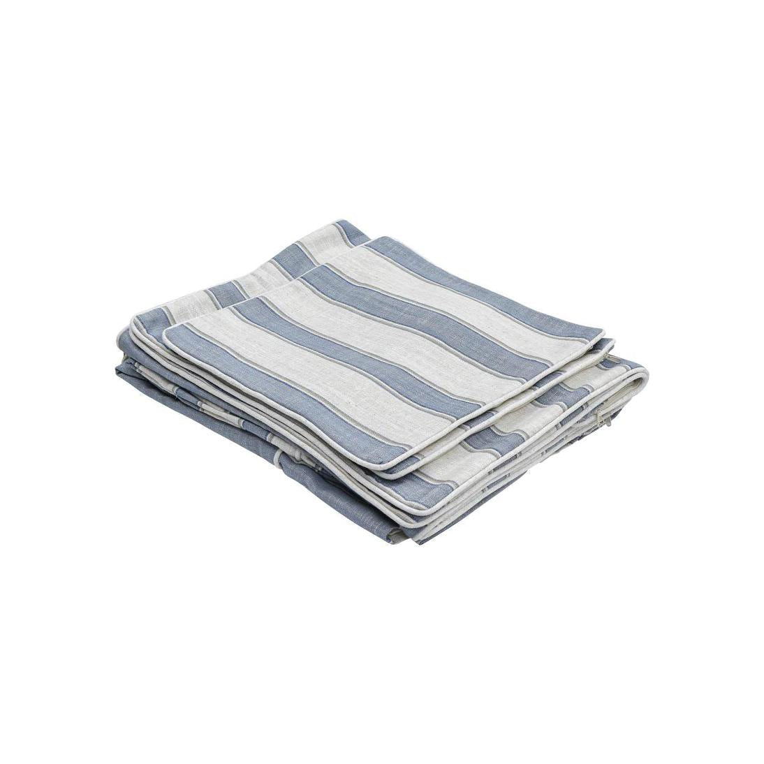Noosa 3 Seater Right Chaise Sofa Blue Sky Stripe Covers Only