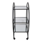 Black Bar Cart W/ Mirror Shelf