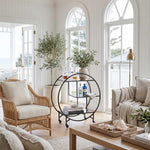 Black Bar Cart W/ Mirror Shelf