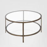 Palladium Brass Iron & Glass Coffee Table