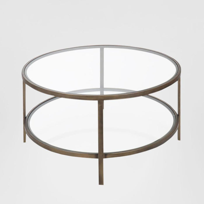 Palladium Brass Iron & Glass Coffee Table