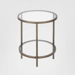 Palladium Brass Iron & Glass Side Table