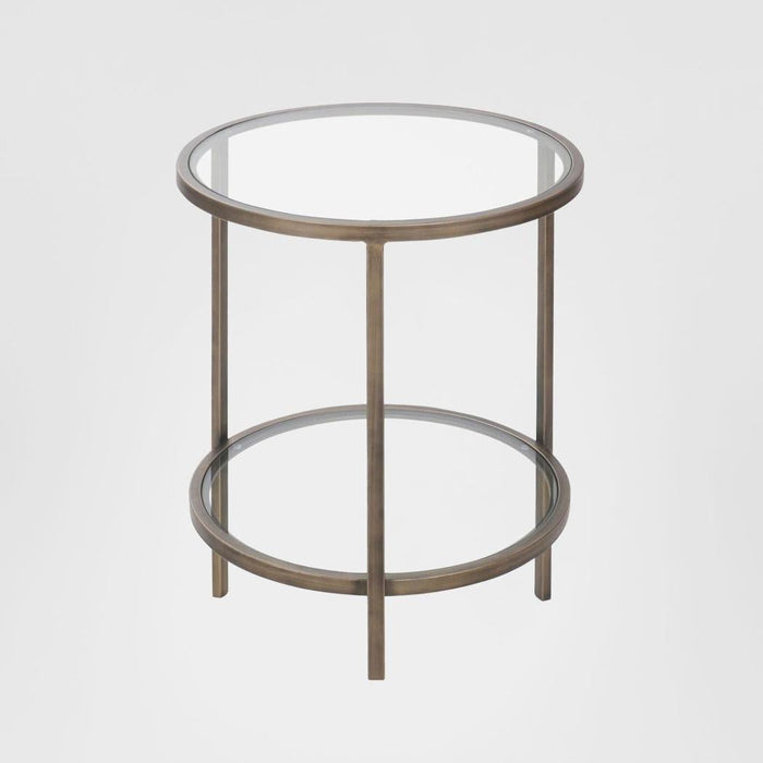 Palladium Brass Iron & Glass Side Table