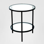 Palladium Black Iron & Glass Side Table