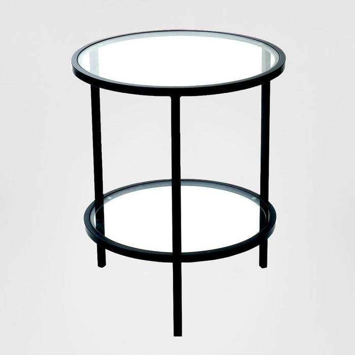 Palladium Black Iron & Glass Side Table