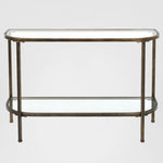 Palladium 120cm Curved Glass Console Table Brass