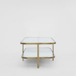 Lewis Brass Iron Glass & Mirror Coffee Table