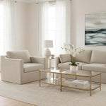 Lewis Brass Iron Glass & Mirror Coffee Table
