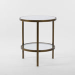 Palladium Brass Iron Marble & Glass Side Table