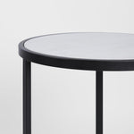 Palladium Black Iron Marble & Glass Side Table