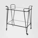 Lloyd Mirror Shelf Bar Cart Black