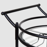 Round Marble Shelf Bar Cart Black