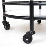 Round Marble Shelf Bar Cart Black