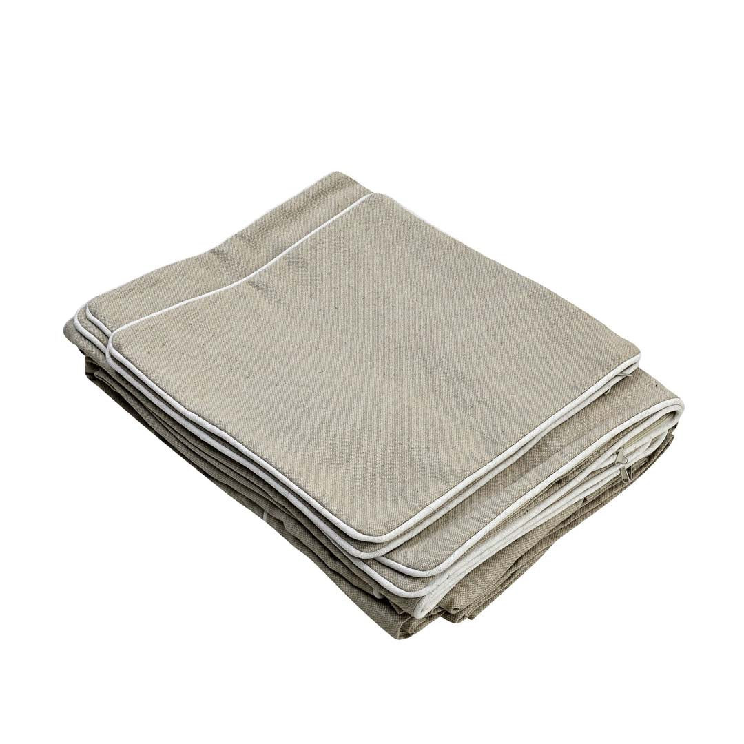 Slip Cover Only - Noosa Hamptons Chaise LHF Natural W/White Piping
