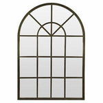 Iron Arch Mirror With Panes Antique Black