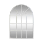Iron Arch Mirror With Panes White