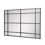 Crawford Rectangular 16 Pane Mirror Iron Frame Black 200cm x 160cm