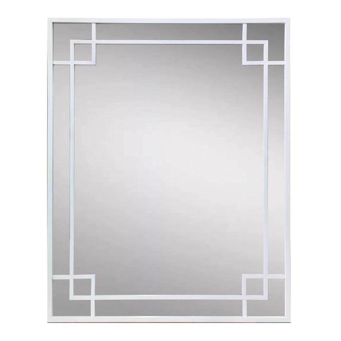 160cm White Mirror With Corner Detail