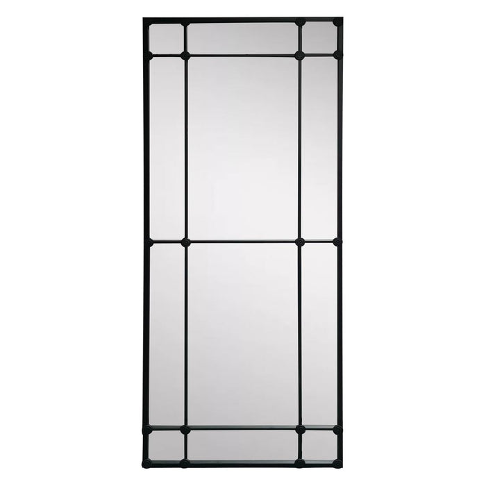 Morgan 12 Pane Rectangular Mirror Matt Black Finish