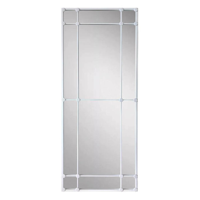 Rectangular 12 Pane Mirror White