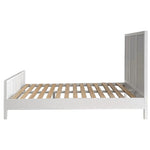 Santorini Hamptons Timber/Rattan Queen Bed White