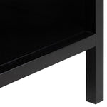 Santorini Hamptons Timber/Rattan Bedside Table Black