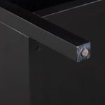 Santorini Hamptons Timber/Rattan Bedside Table Black