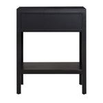 Santorini Hamptons Timber/Rattan Bedside Table Black