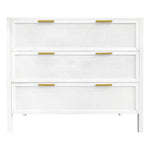 Santorini Hamptons 3 Drawer Timber/Rattan Dresser 100cm White