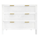 Santorini Hamptons 3 Drawer Timber/Rattan Dresser 100cm White