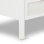 Santorini Hamptons 3 Drawer Timber/Rattan Dresser 100cm White