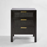 Santorini Bedside 3 Drawers Black