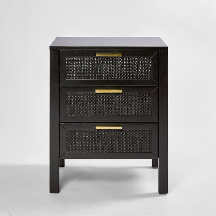 Santorini Bedside 3 Drawers Black