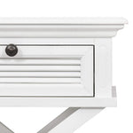 West Beach Cross Leg Hamptons BedSide Table W/Drawer White
